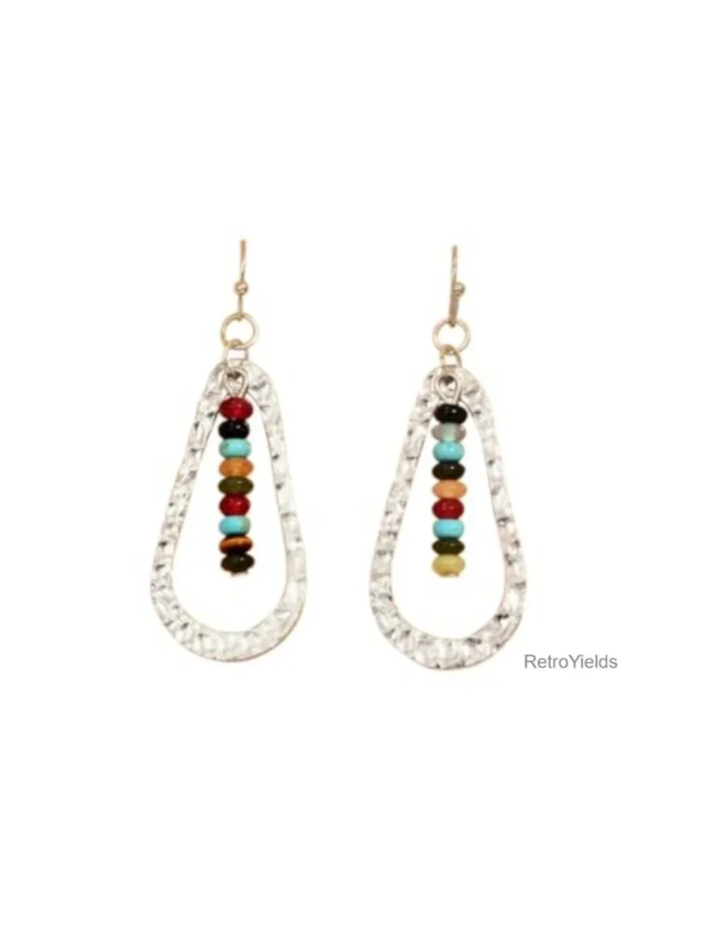 Boho Chic Water Drop Bead Statement Dangle Earrings
